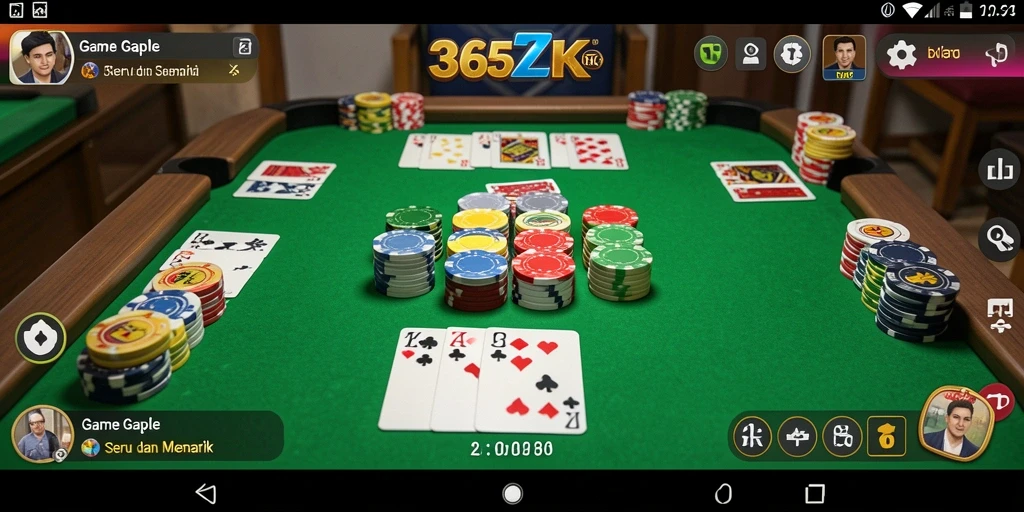 Tampilan gameplay seru dalam permainan Gaple.