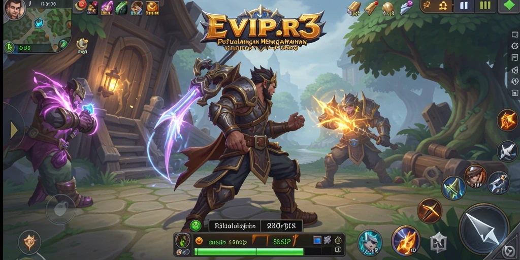 Gameplay seru EVIP3 dengan aksi mendebarkan saat bertarung.