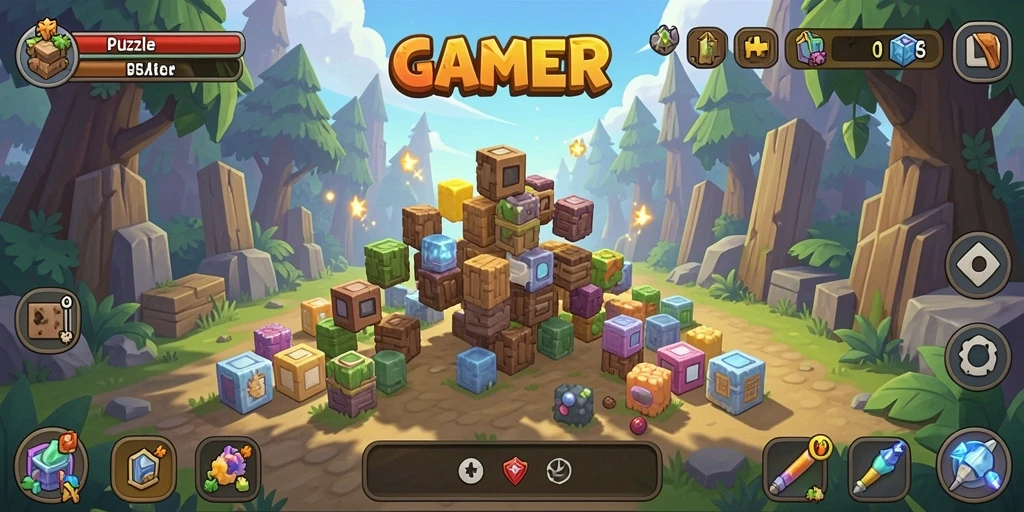 Tampilan gameplay menarik dari permainan Puzzle GAMERP.
