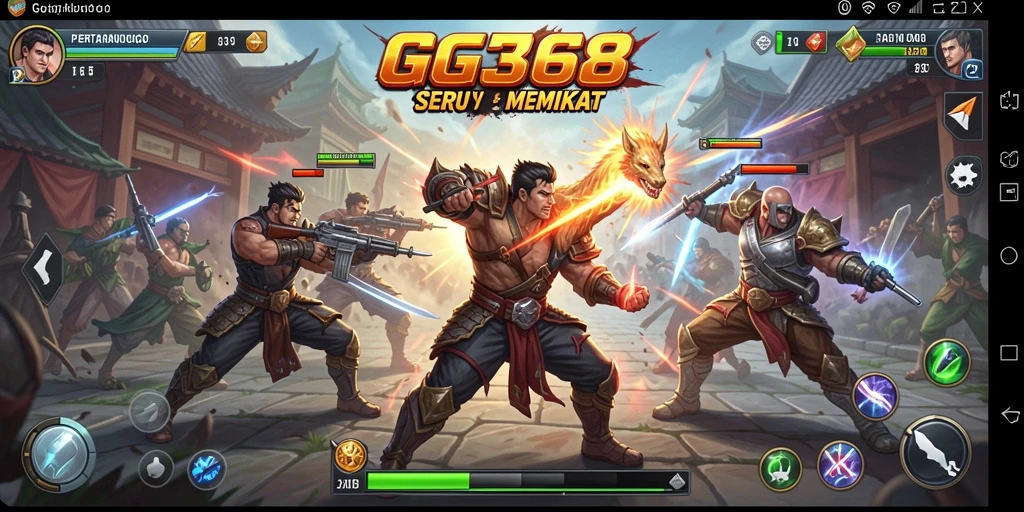 Gameplay GG368 menampilkan pertarungan dinamis penuh aksi.