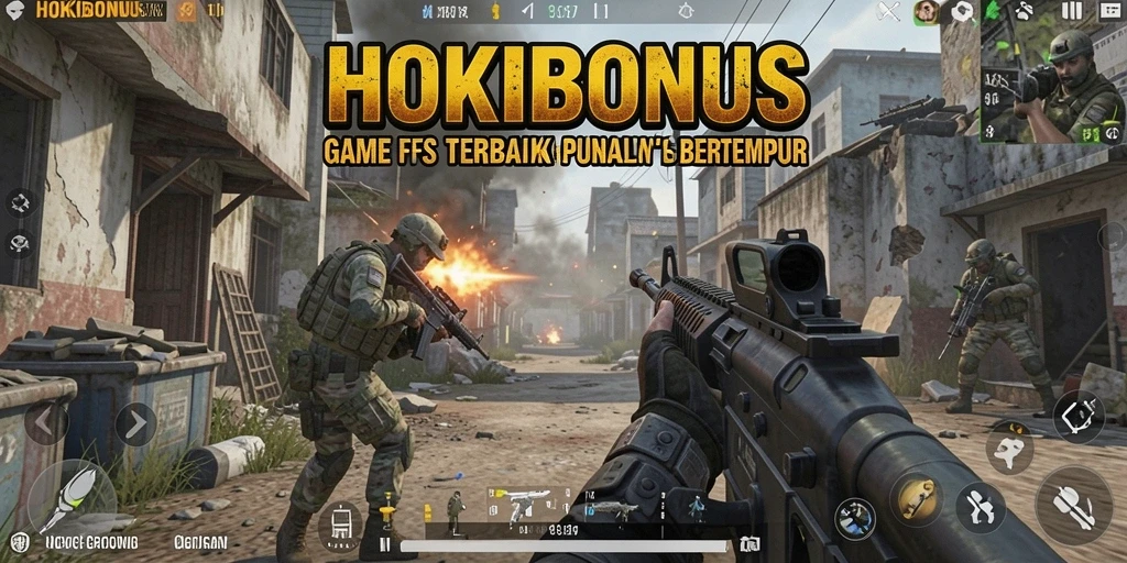 Screenshot menampilkan aksi seru gameplay FPS HOKIBONUS.
