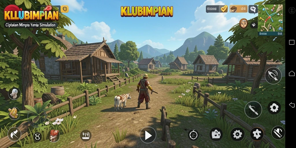 Tangkapan layar utama KLUBIMPIAN menampilkan elemen gameplay Simulation yang menarik.