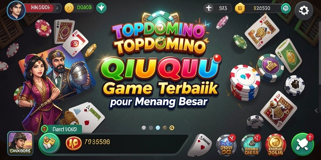 Tampilan menarik dari gameplay QiuQiu di TOPDOMINO.
