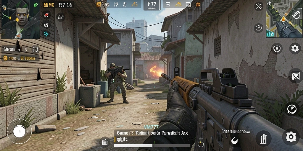 Tampilan dinamis gameplay VM777 yang intens dan menarik.